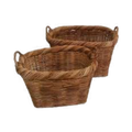 CL Rattan Oval Storage Basket Set of 2 — Heavy-Duty Hand-Woven Wicker | Nithya Boutique