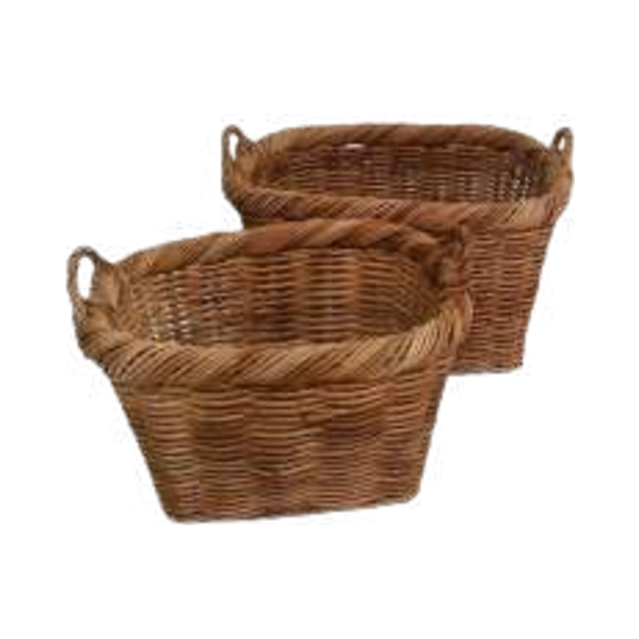 CL Rattan Oval Storage Basket Set of 2 — Heavy-Duty Hand-Woven Wicker | Nithya Boutique