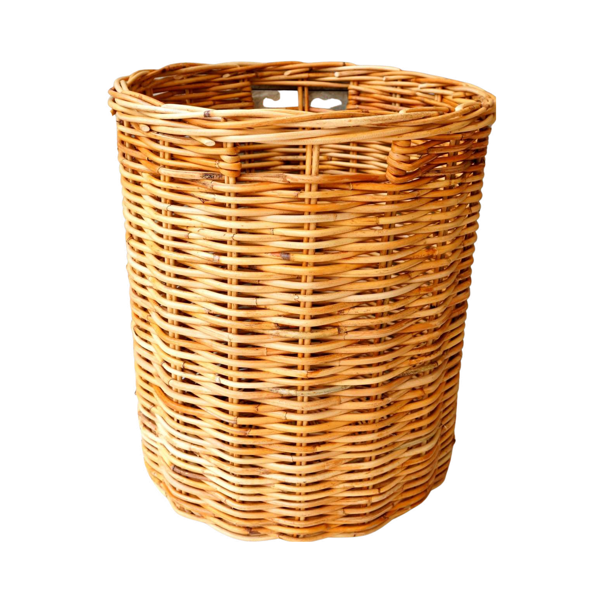Kubu Natural Tall Cylindrical Rattan Basket — Wicker Storage Bin | Nithya Boutique