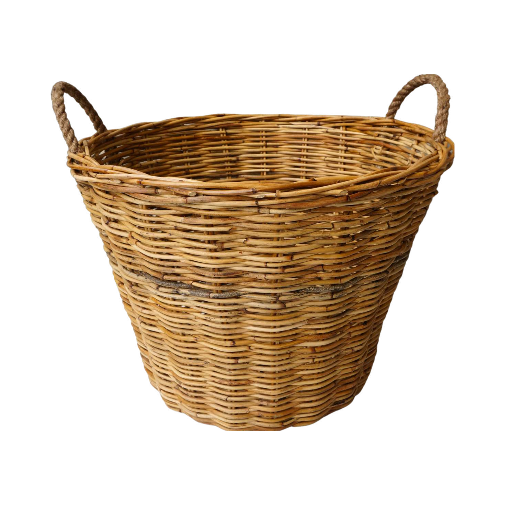 Kubu Natural Large Round Storage Basket — Seagrass Rope Handles | Nithya Boutique