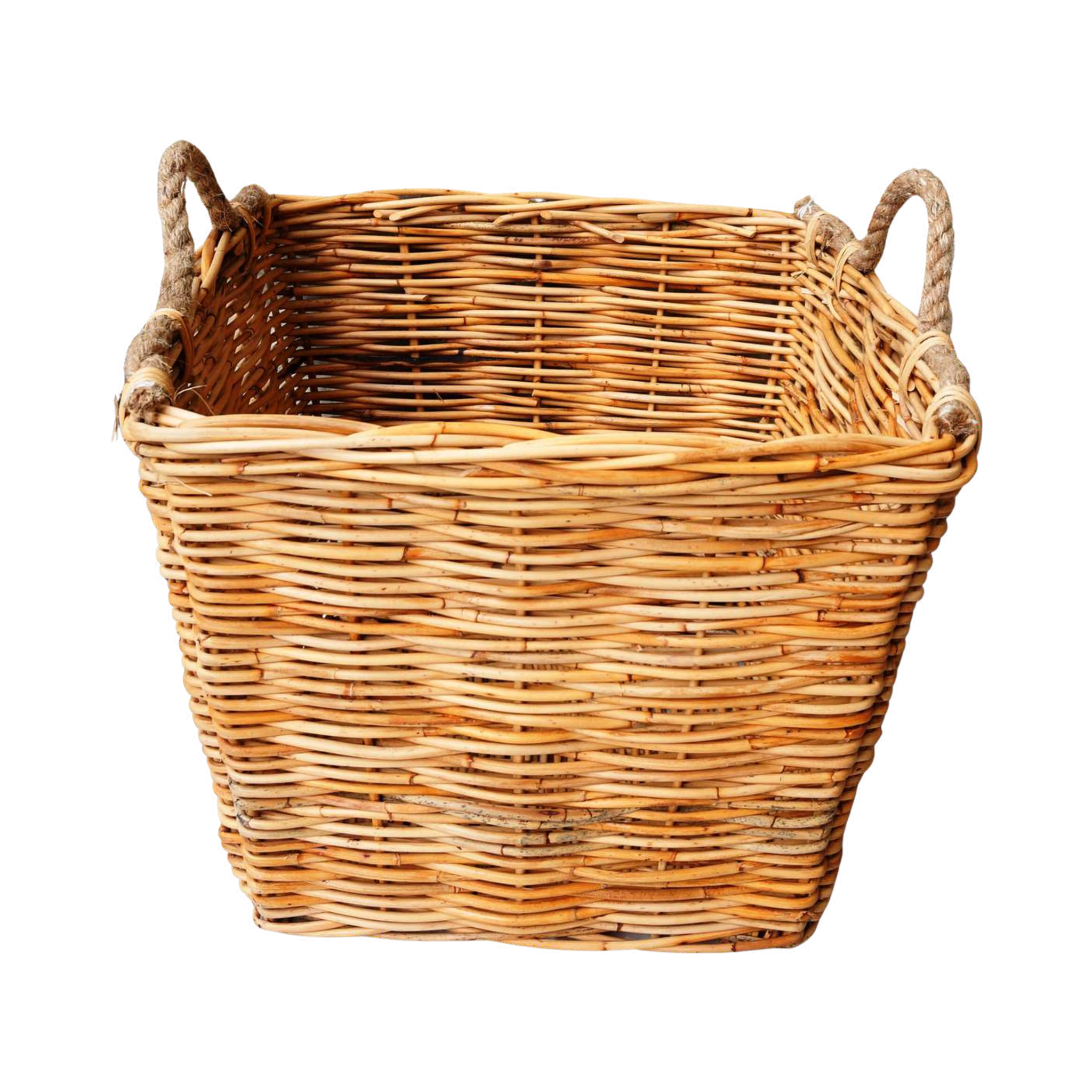 Kubu Natural Large Square Storage Basket — Seagrass Rope Handles | Nithya Boutique