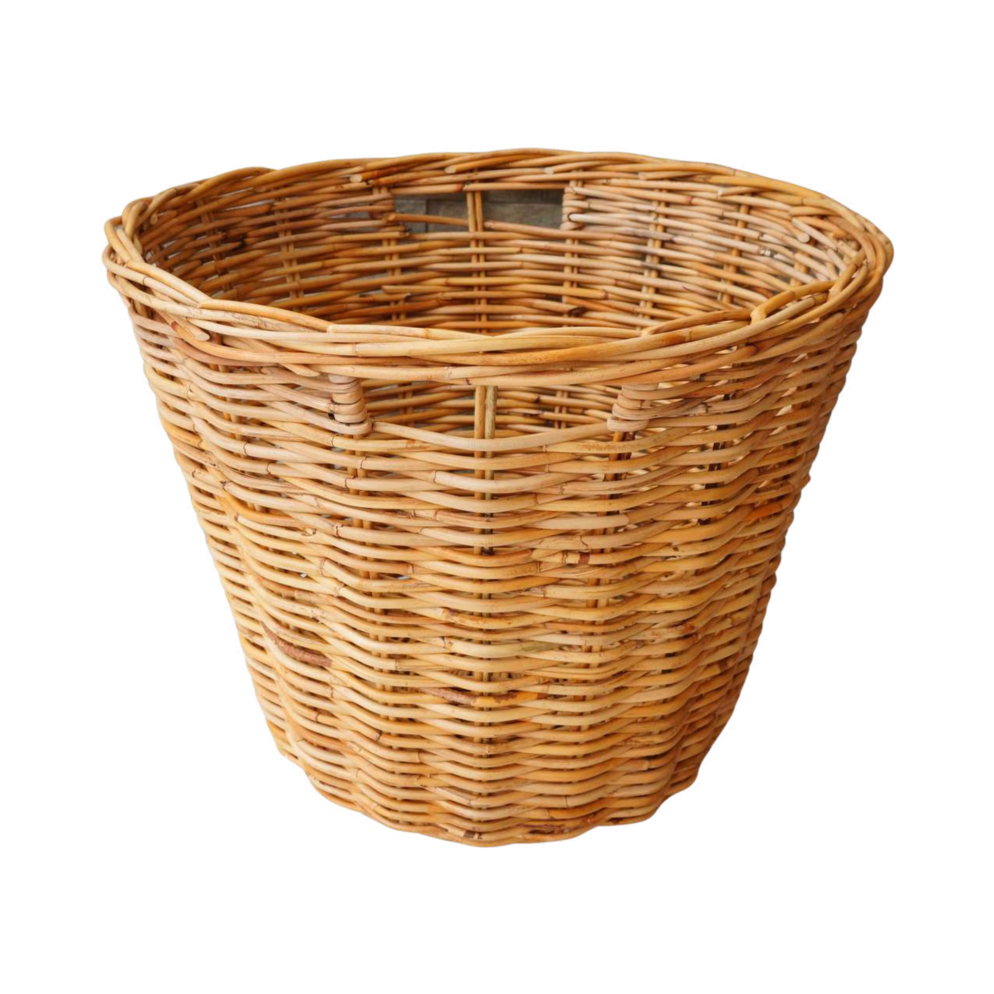 Kubu Natural Round Wicker Bin Basket — Rattan Waste Basket | Nithya Boutique