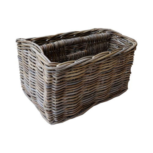 Koboo Grey Rectangular Log and Magazine Basket — Fireside Storage | Nithya Boutique