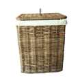 Kubu Natural Rectangular Laundry Hamper — Lid and Removable Cotton Liner | Nithya Boutique