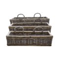 Koboo Grey Rectangular Tray Basket Set of 3 — Graduated Sizes | Nithya Boutique