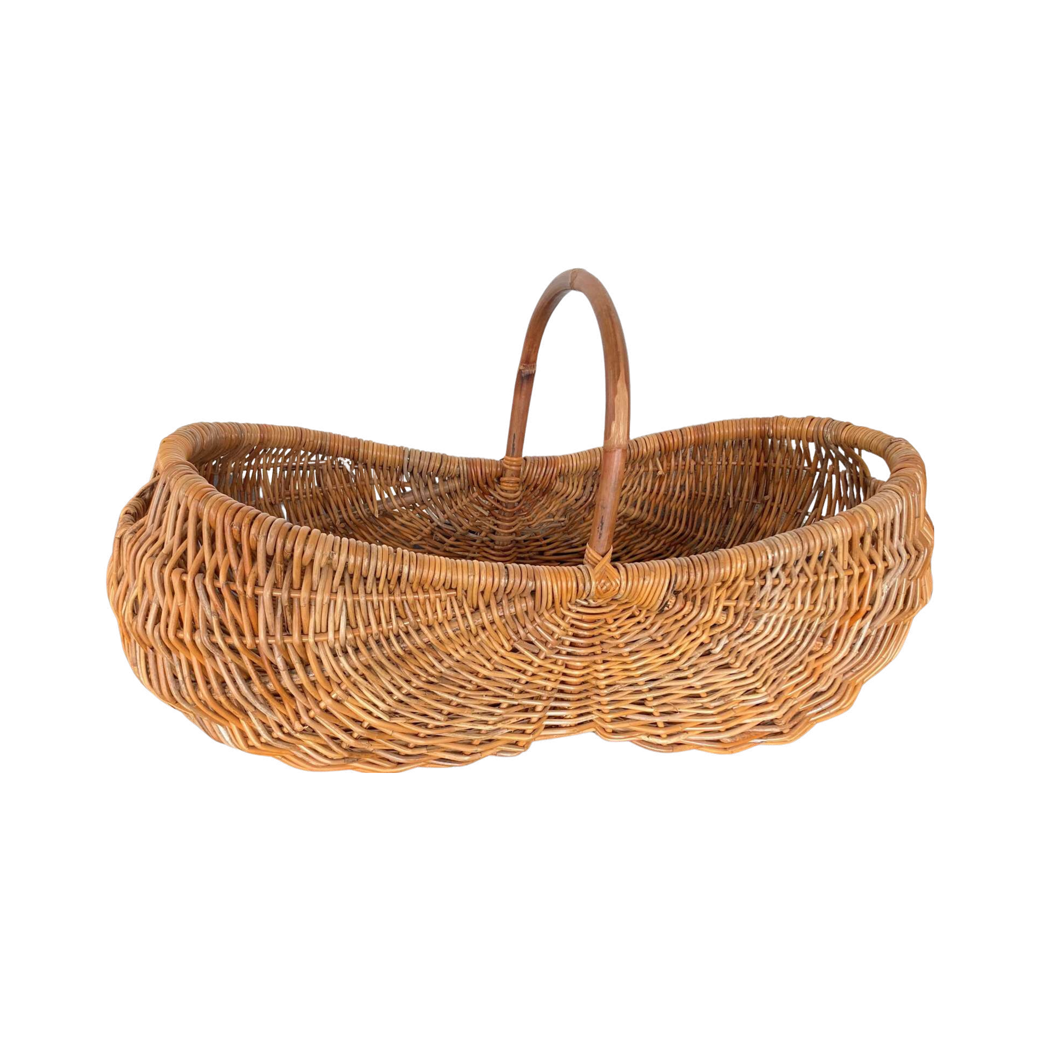 Kubu Natural Large Oval Garden Trug Basket — Traditional Hand-Woven | Nithya Boutique