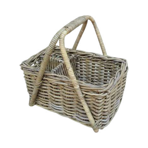Koboo Grey Market Shopping Basket — Dual Handles, Rattan Core Frame | Nithya Boutique