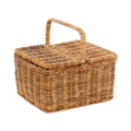 Kubu Natural Rectangular Picnic Hamper — Hinged Lid and Arched Handle | Nithya Boutique