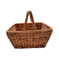 Rattan Core Rectangular Market Basket — Wrapped Arched Handle | Nithya Boutique