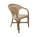 Natural Rattan Barrel Armchair — Hand-Woven Wicker, Honey Tone | Nithya Boutique