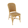 Rattan Core Herringbone Dining Chair — Arched Back, Natural Honey | Nithya Boutique