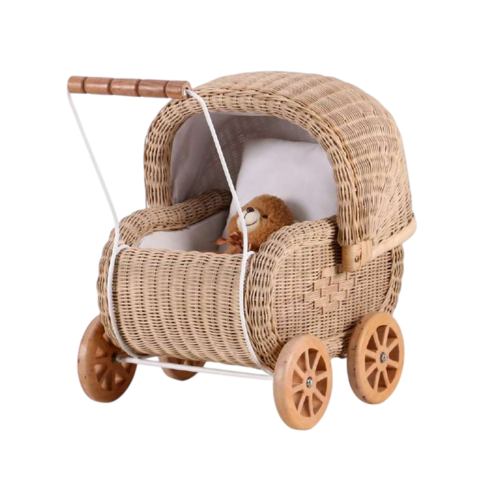 Jess Rattan Doll Pram