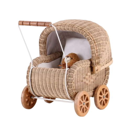 Jess Rattan Doll Pram
