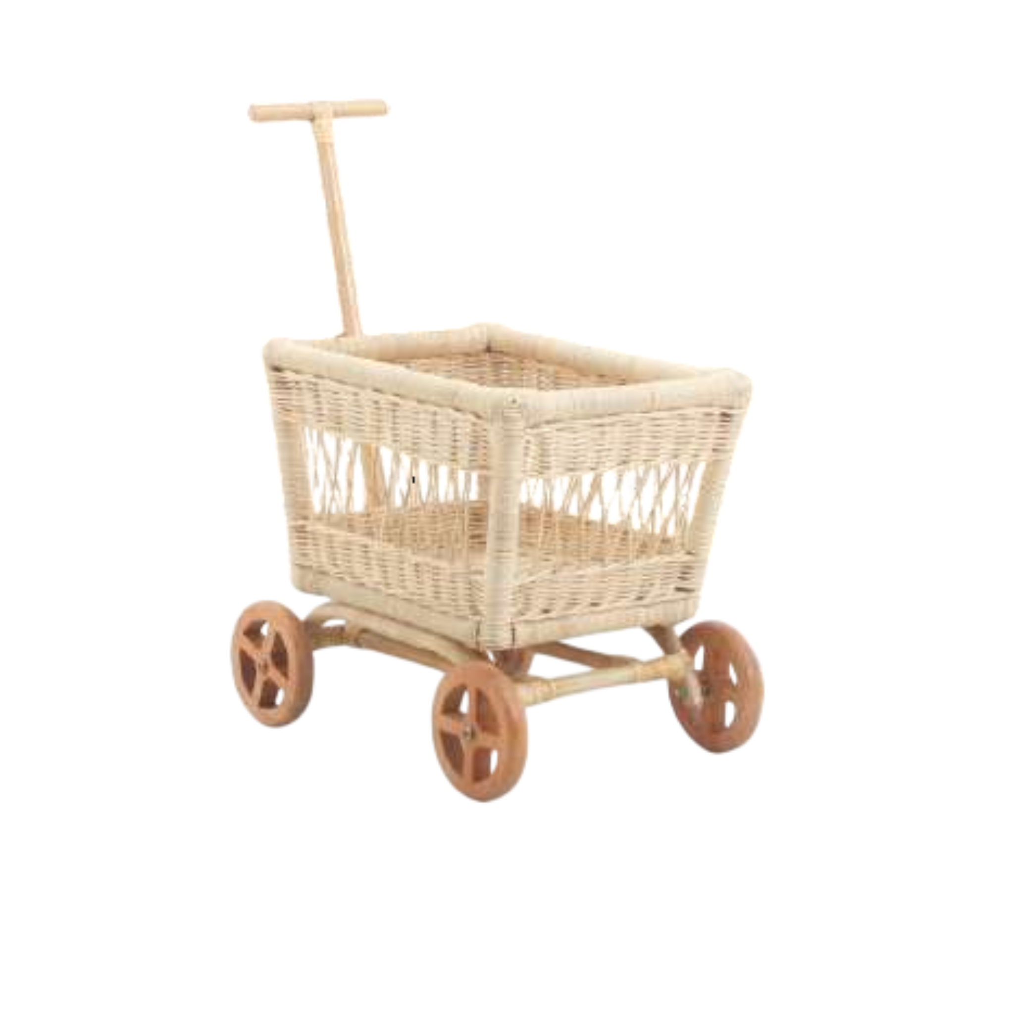 Treno Rattan Doll Pram